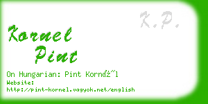 kornel pint business card